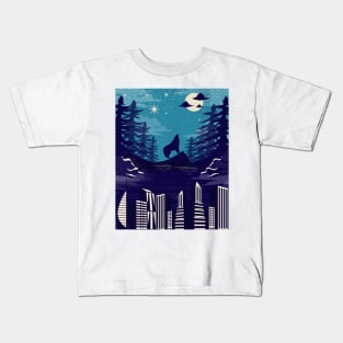 when living creatures of city and forest meet Kids T-Shirt